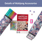 Gustaria American Mahjong Game Set, 166 White Tiles, 4 All-In-One Color Rack/Pushers, Complete Mahongg Tile Set, Printed Carrying Bag