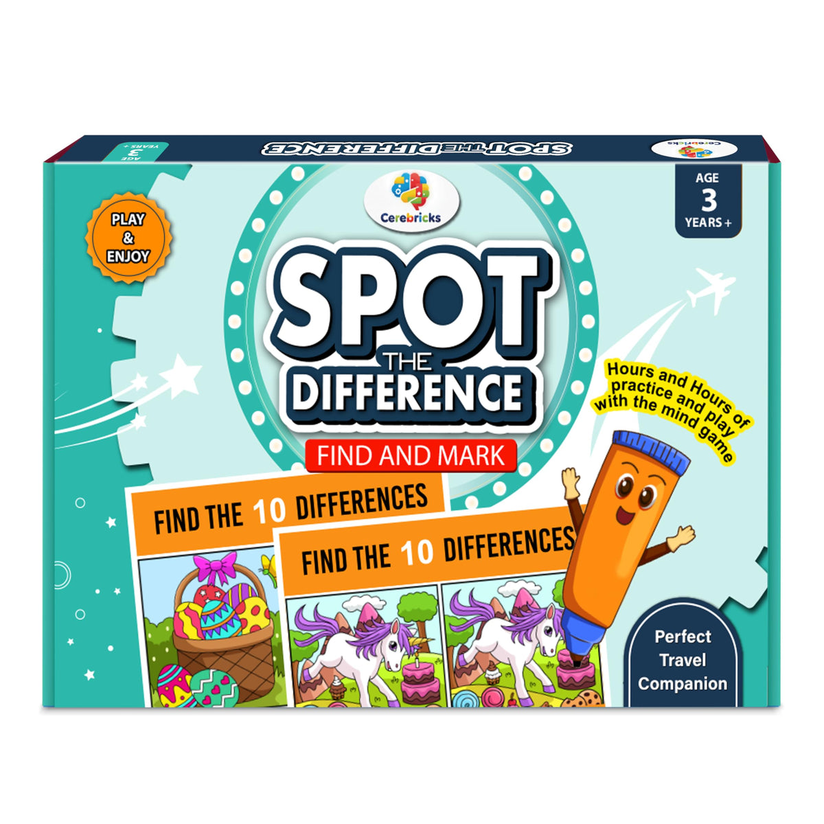 CEREBRICKS Spot The Differences | Educational Game for Ages 3,4,5,6,7 | Brain Early Learning Game | Toddles & Preschoolers | Bes