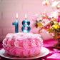 Blue 18th Birthday Candles, Number 18 Cake Topper for Birthday Decorations Party Decoration