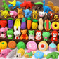 UMIKU 50 Pack Animal Erasers - 3D Mini Food, Sport & Fruit, Rubber, Classroom Rewards & Party Favors, Model KTXP009, Color: 50pcs