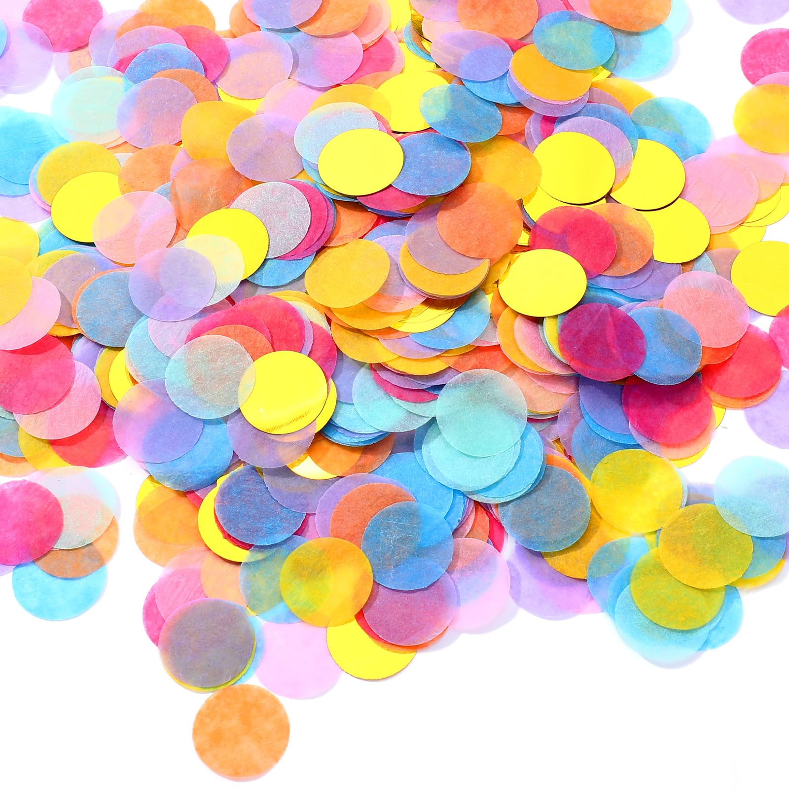 Outus 1 Inch Multicolor Round Tissue Confetti(8.8oz)