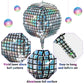 Durony 12 Pieces 18 Inches Disco Ball Balloons 4D Aluminum Foil Balloons Silver Party Decorations Mylar Foil Balloons For Disco