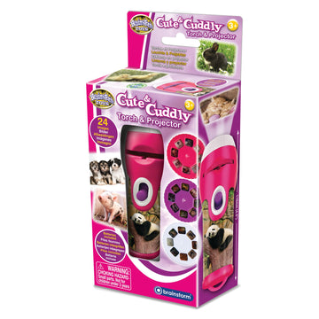 Brainstorm Toys: Cute and Cuddly Flashlight and Projector, Projects 24 Color Cute and Cuddly Images of Animals Onto Walls and Ce
