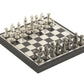 Deco 79 Aluminum Chess Game Set With Black And Silver Pieces, 12' X 12' X 1', Black