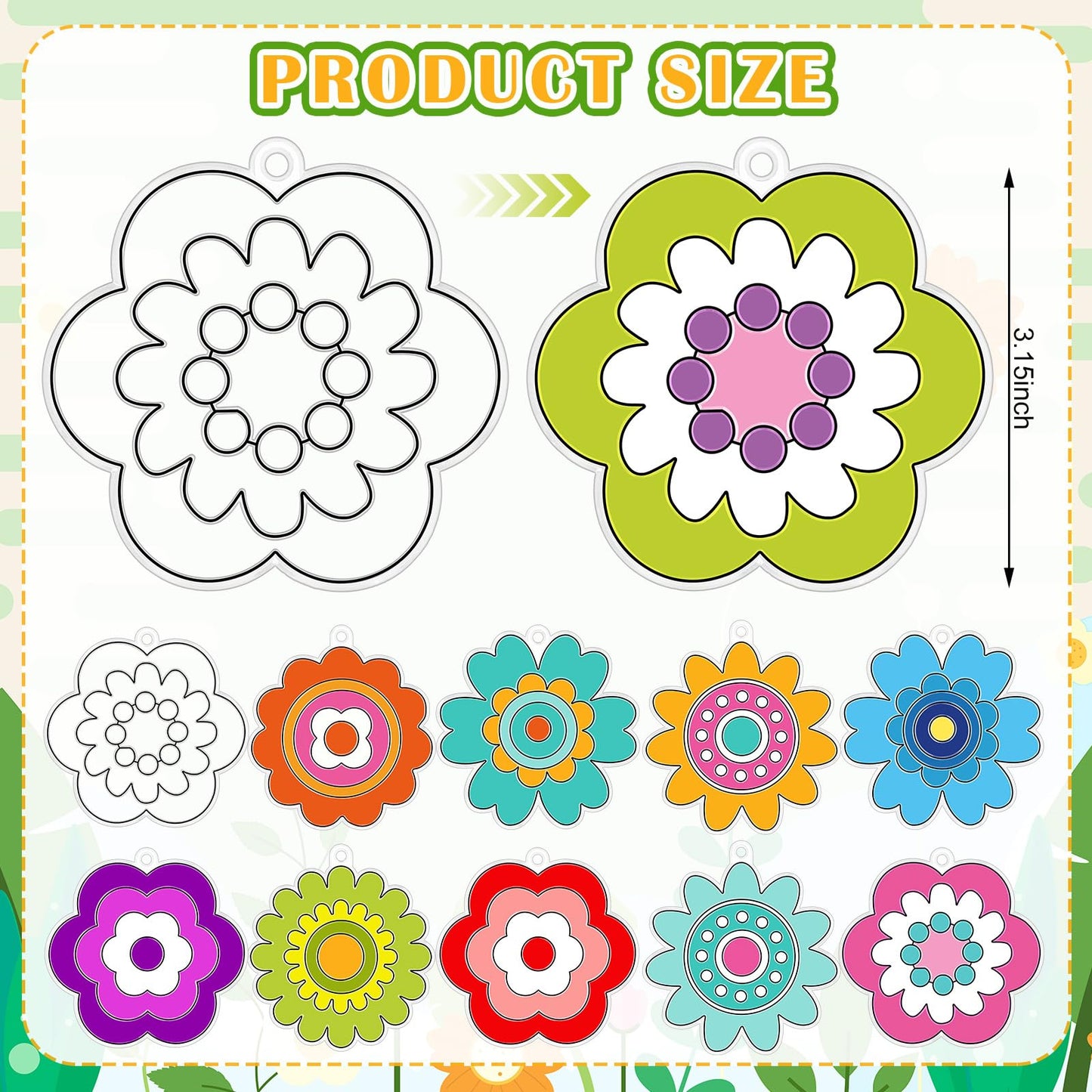 WinnerWhy 30 Sets Mothers Day Suncatchers Window Art Kits, Spring DIY Sun Catchers Crafts Paint Your Own Window Ornaments for B