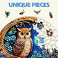 masseruon Wooden Puzzle for mature-themeds-Moonlight Owl  Unique Shaped Jigsaw Puzzles(S  100pieces  8.4x8.4in)  Beautiful Animal Owl Jigsaw Wood Puzzles mature-themed  Family Puzzle Game Christmas Birthday Gift
