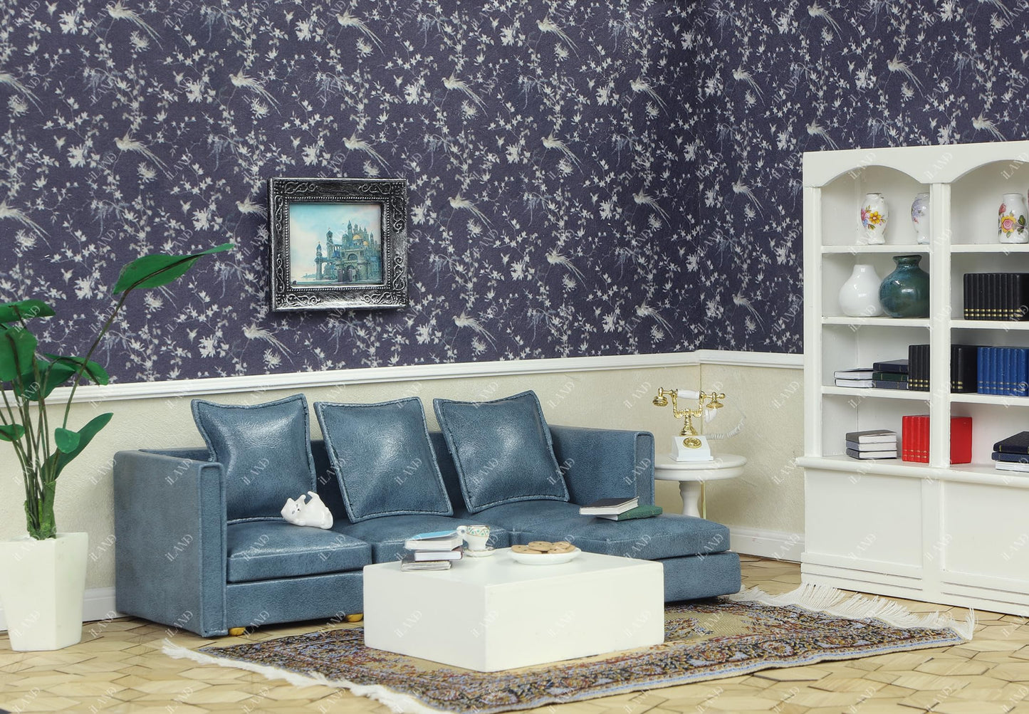 iLAND Dollhouse Wallpaper, Nice 1/12 Scale Accessories & 1/6 Scale Accessories for DIY Dollhouse D  cor, 39 * 15.7 inch Beautifu