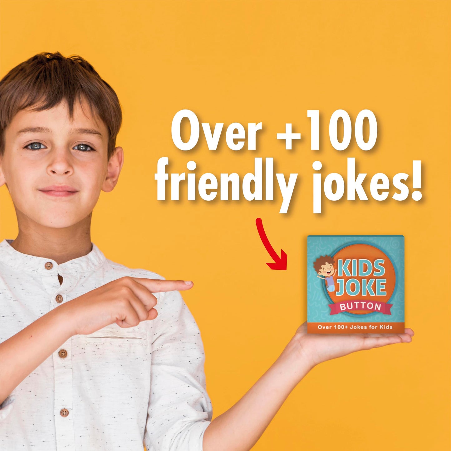Charlie's Treasures Kids Joke Talking Button - 100+ Family-Friendly Jokes, Fun Plastic Prank Gift for Children