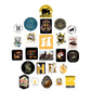 CON*QUEST Harry Potter Hufflepuff Vinyl Stickers - 60 Pack, Waterproof, UV Resistant, Multicolor Hologram Design
