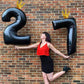 40 Inch 2Nd Birthday Balloon Number, Crown Black Foil Giant Number Balloons 0-9 Set, Self Inflating Balloons For Kids Girls Boys