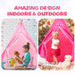 Windyun 6 Pcs Kids Teepee Tent Foldable Washable Indoor Outdoor For Boys Girls Toddler Boho Sleepovers Birthday Pajama Party Spa