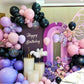 Purple Pink Balloons, 12 Inchs Black Pink Purple Metallic Purple Balloons, Pink And Black Birthday Balloons For Birthday Party Baby Shower Wedding Decorations