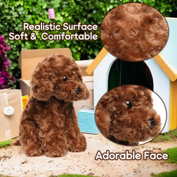 Weigedu Labradoodle Plush Toy, Fluffy Red Poodle Stuffed Animal, 12.6' - Perfect For Kids, Babies, Birthday