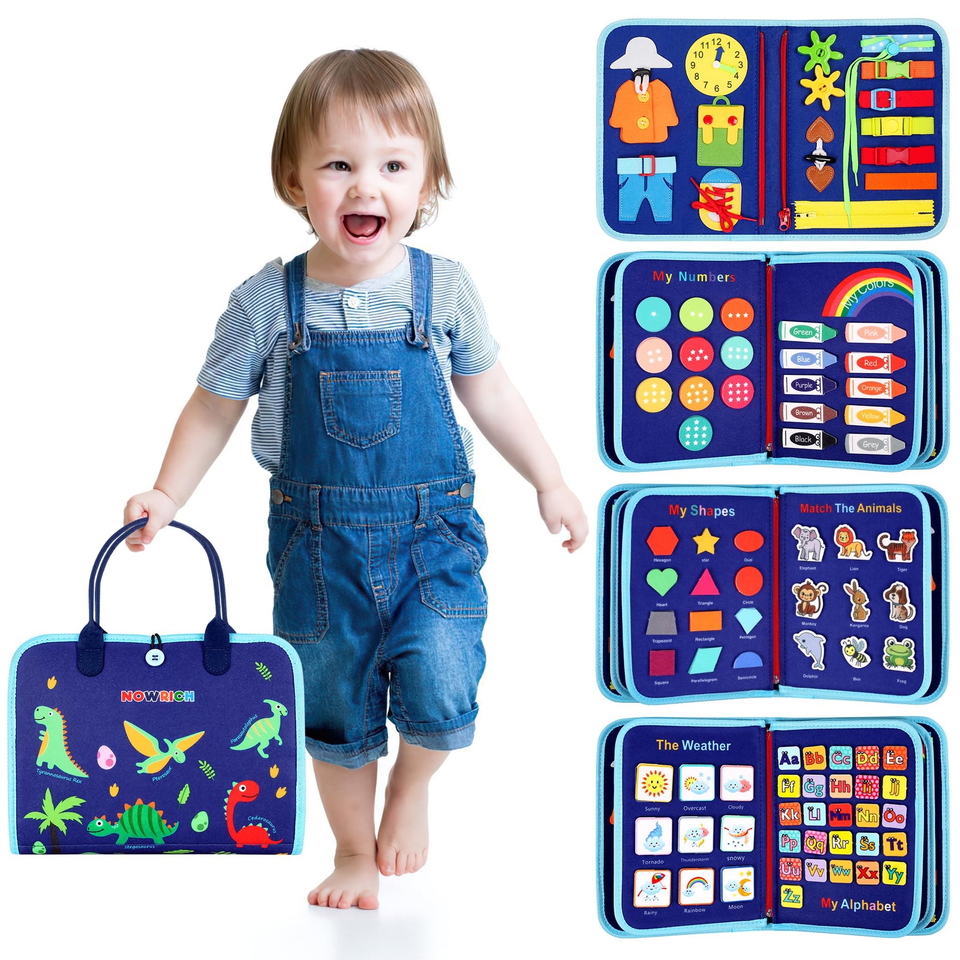 Busy Board Toddler Sensory Toys For 3+ Year Old, Montessori Toys For Toddlers 3, Preschool Learning Activities Busy Book, Travel