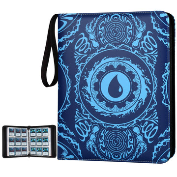 MTGPRO 9-Pocket Card Binder for MTG 720 Double Sided Pocket PU Trading Collection Binder enhanced Collector Card Album for MTG TCG Yugioh Game Cards(Blue)