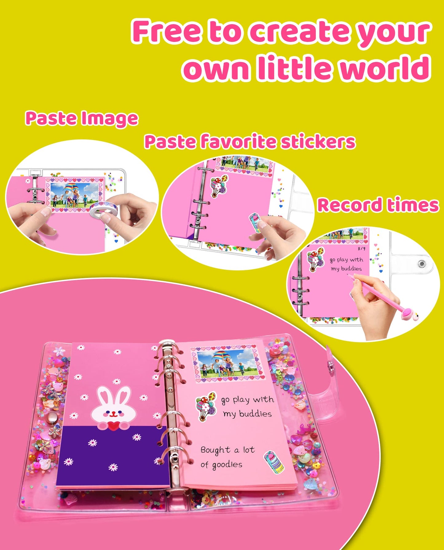 DIY Journal Kit for Girls, 6-13 Years Old - Kids Scrapbooking Kit with Gift Ideas for Birthdays