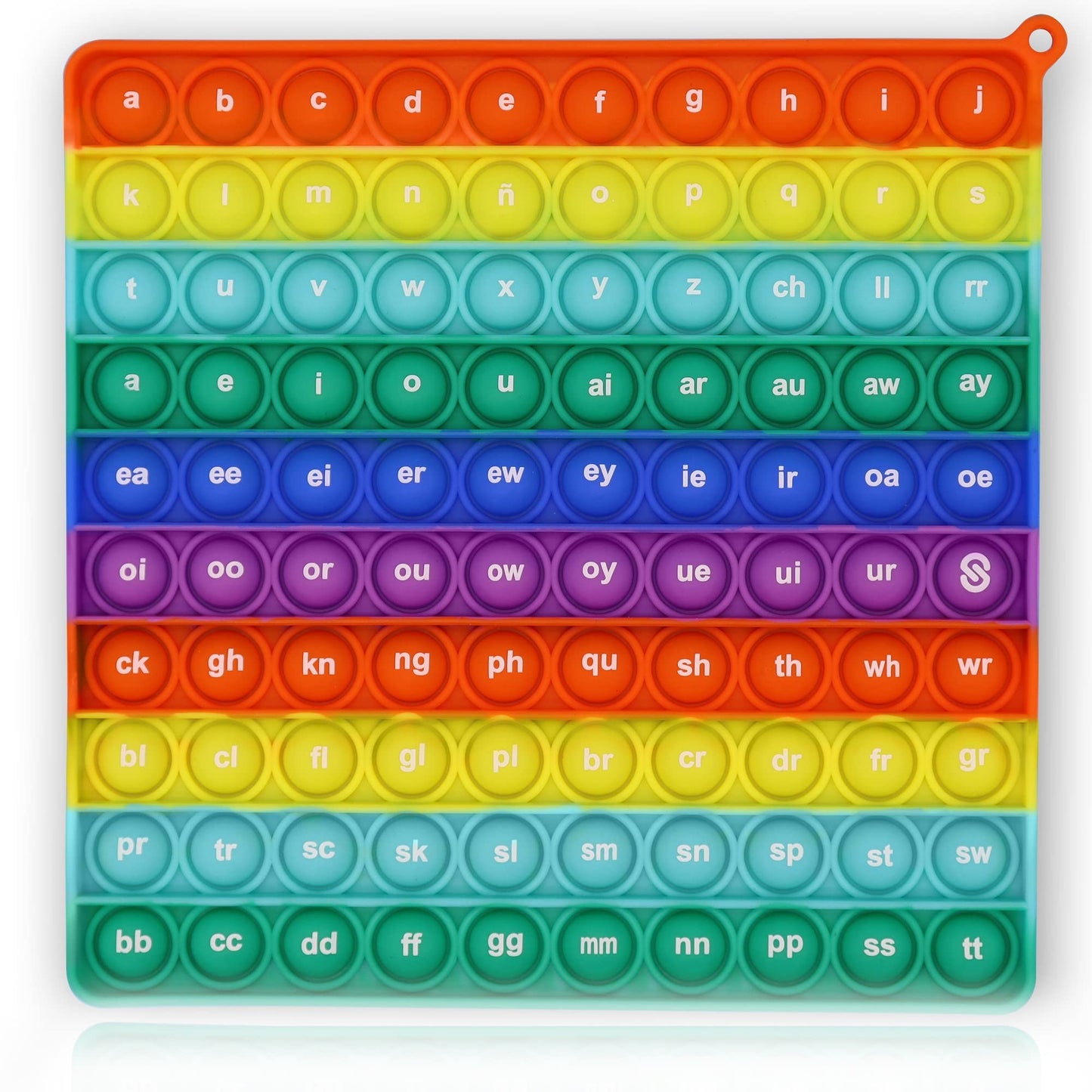Petbsnvb Both Side Word Pop Fidget Game, Cvc Word, Alphabet, Letter, Abc, Phonics Pop It Board, Square Popper, Montessori Educational For Kindergarten Classroom Kids 1 2 3 Year Old
