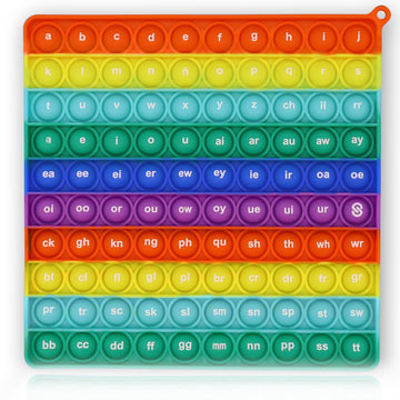 Petbsnvb Both Side Word Pop Fidget Game, Cvc Word, Alphabet, Letter, Abc, Phonics Pop It Board, Square Popper, Montessori Educational For Kindergarten Classroom Kids 1 2 3 Year Old