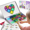 Magnetic Tiles For Kids Ages 4-8, 40 Pieces Mini Magnetic Building Blocks,Magnet Tiles Travel Construction Set With Storage Iron