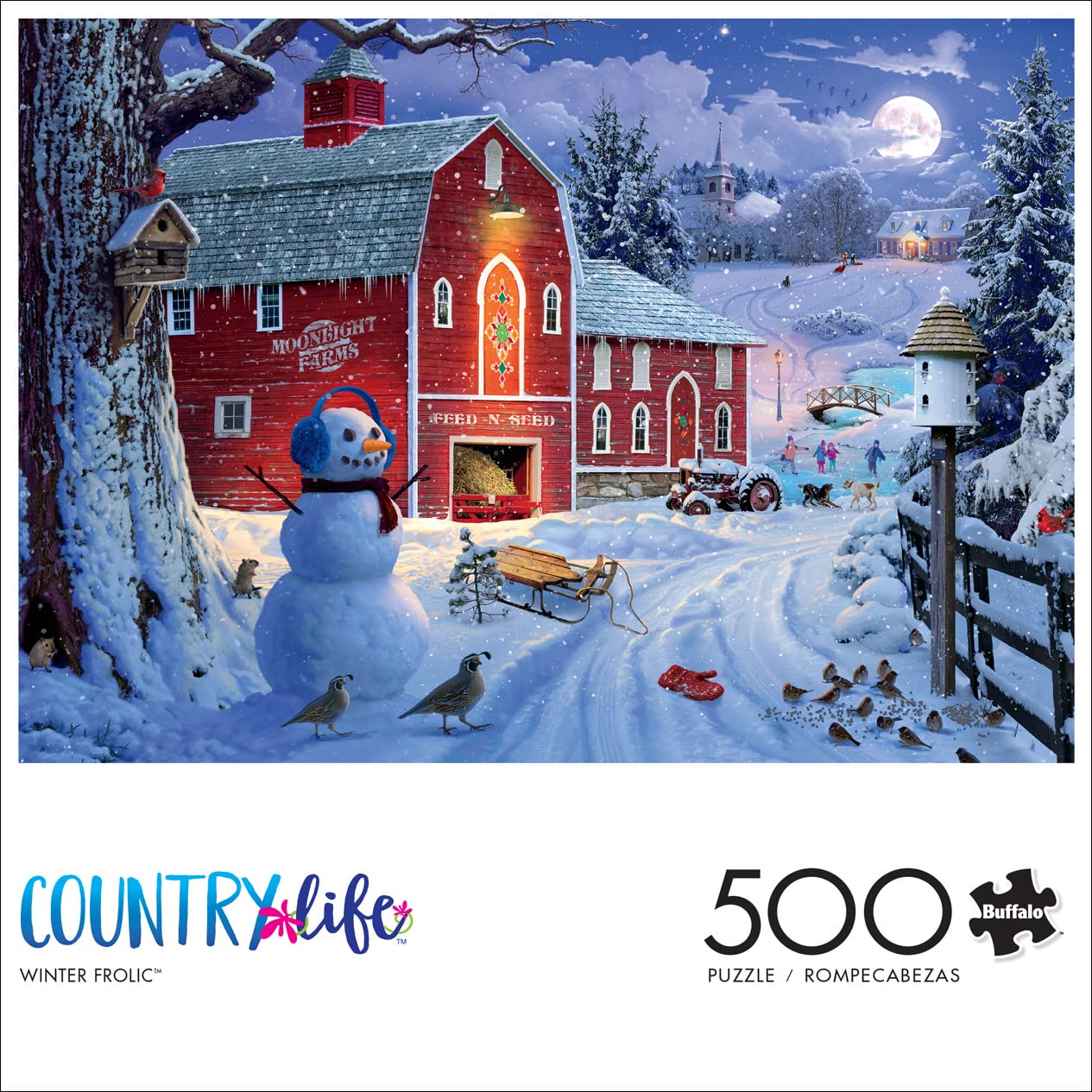 Buffalo Games Winter Frolic 500-Piece Jigsaw Puzzle - Large Multicolor Holiday Artwork for Adults
