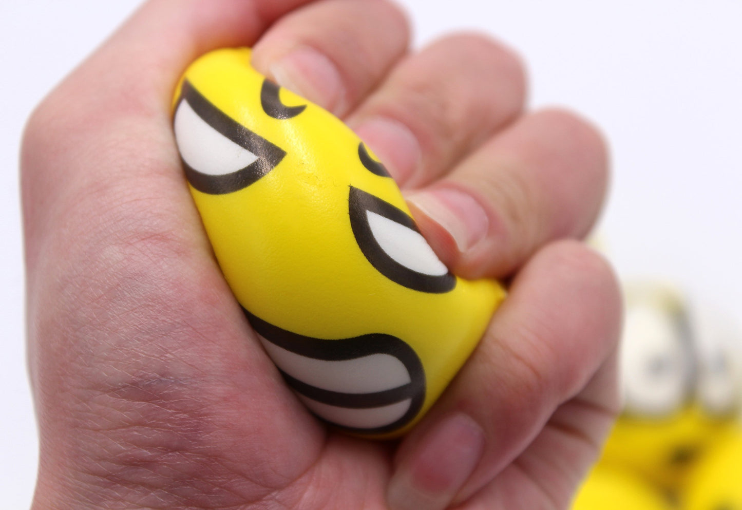 Set of 12 - Fun Face Stress Balls Cute Hand Wrist Stress Reliefs Squeeze Balls for Kids and Adults at School or Office Party Fav