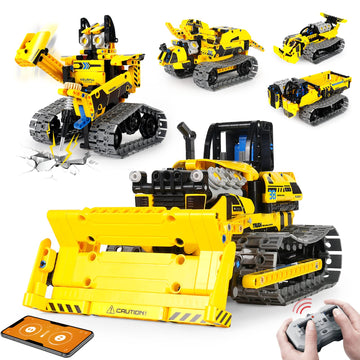 Lecpop 5 In 1 Stem Robot Toy Building Kit, 452 Pcs Blocks App & Remote Control Engineering Toys Robotics For Kids Ages 8-12, Rc