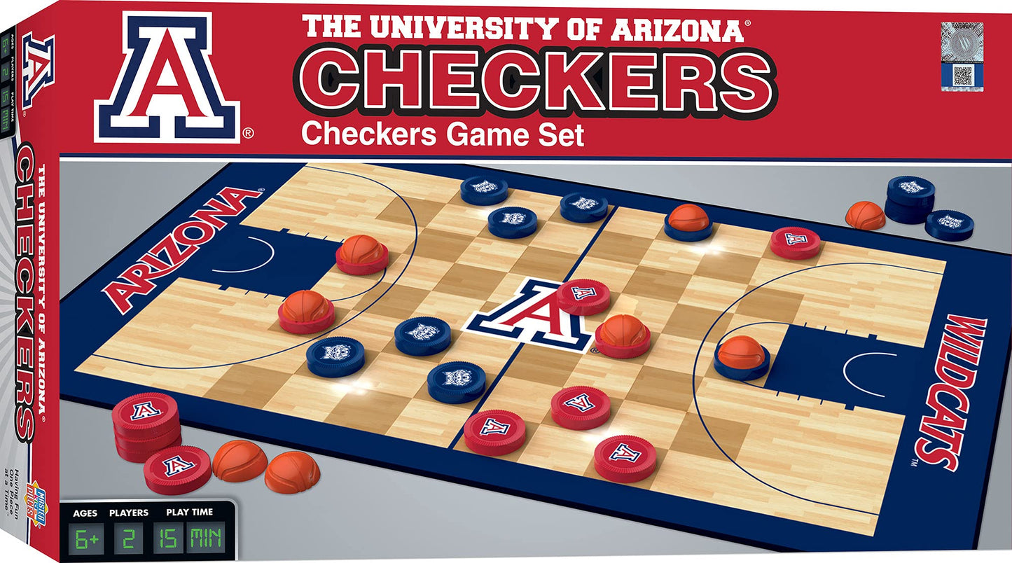 Masterpieces Ncaa Arizona Wildcats, Checkers Board Game, For Ages 6+