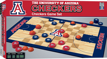 Masterpieces Ncaa Arizona Wildcats, Checkers Board Game, For Ages 6+