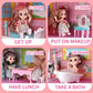 Hcfjeh Dollhouse Play House For Dream Girls Birthday Doll House With Lights & Two Dolls & Furniture Accessories, Toddler Diy Princess House Playhouse Pretend Set Toys (11 Room)