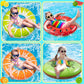 90Shine 4Pcs Fruit Pool Floats: Watermelon Kiwi Orange Lime Swimming Rings - Inflatable Tubes Floaties Toys For Kids Adults