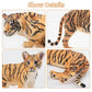Toymany 6Pcs Realistic Tigers Figurines With Tiger Cubs, 2-6' Jungle Animals Figures Family Set, Educational Toy Cake Toppers Christmas Birthday Gift For Kids Toddlers