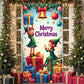 Christmas Elves Door Cover Funny Elf Christmas Hanging Banner Backdrop Photo Background Large Elf Xmas Fairy Door Decorations Gi
