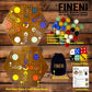 FINENI Wooden Marble Board Game - Dual-Sided Fast Track for 2-6 Players, 20" Dark, Includes 30 Marbles & 6 Dice, Perfect Family Fun