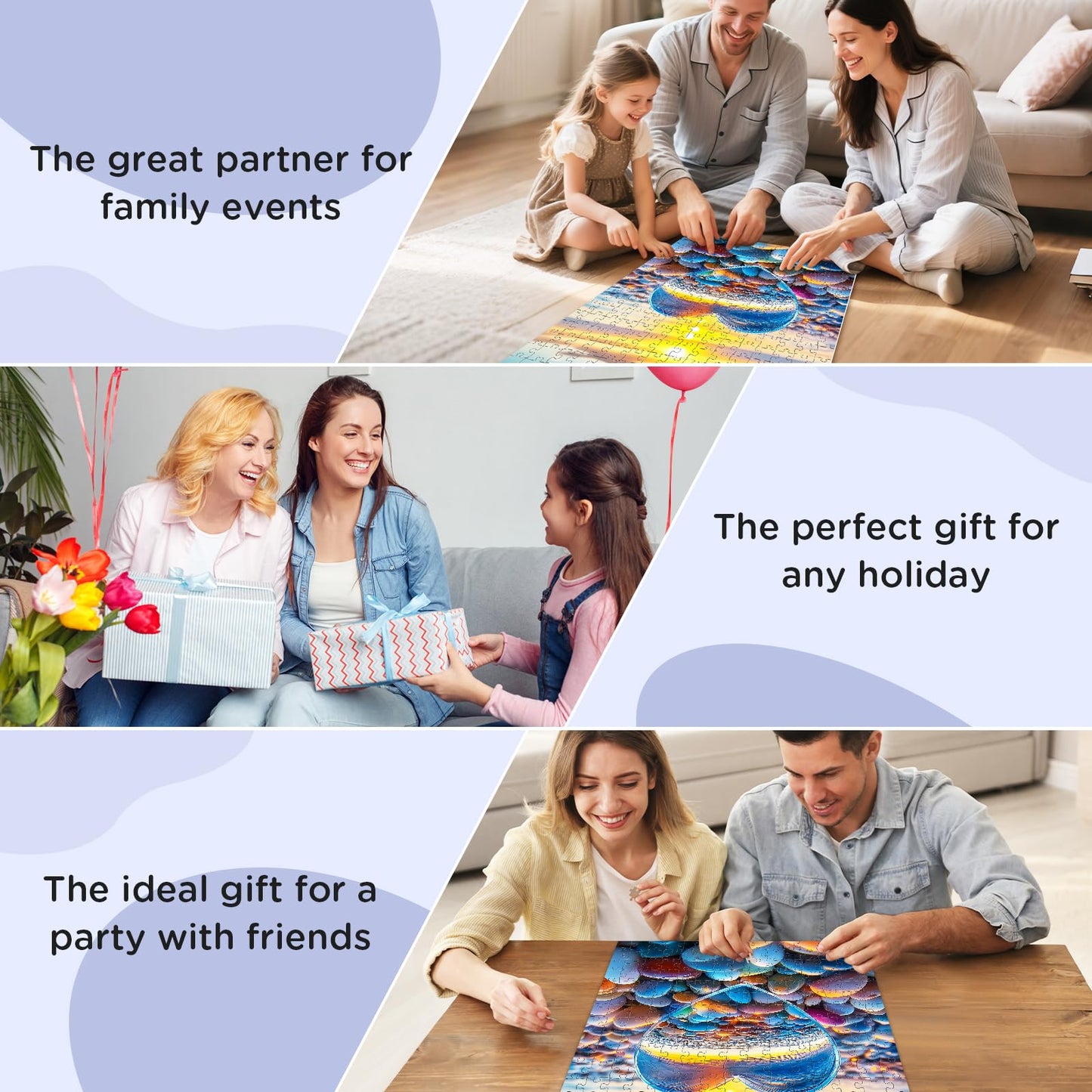 300 Piece Puzzles for mature-themed  Love Pebbles Theme Jigsaw Puzzles 300 Pieces for mature-themeds Kids Senior  Sunset Beach Jigsaw Puzzles  Challenging Family Fun Puzzle Activity Game Gift 20.5 X 15 in