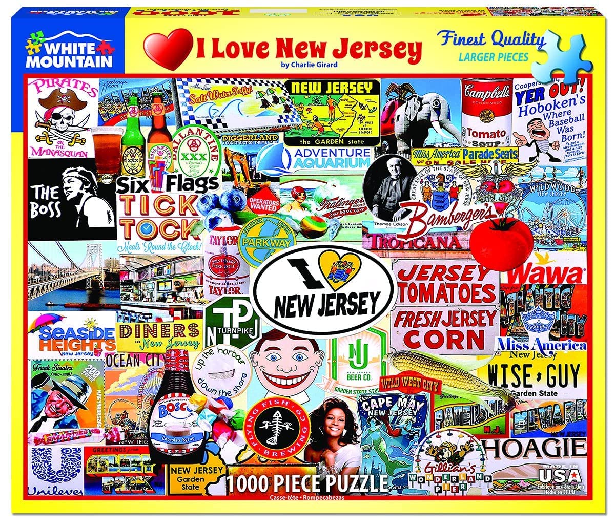 White Mountain Puzzles I Love New Jersey, 1000 Piece Jigsaw Puzzle