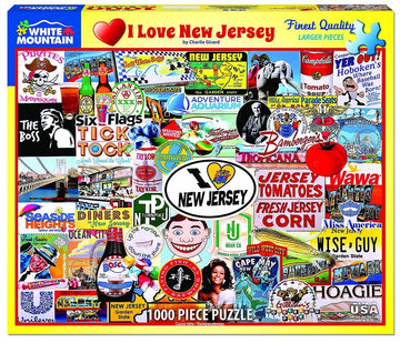 White Mountain Puzzles I Love New Jersey, 1000 Piece Jigsaw Puzzle
