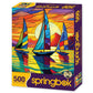 Springbok 500 Piece Jigsaw Puzzle - Sunset Sailing, Unique Cut, 20" x 20", Cardboard, Model 33-02550