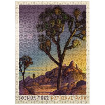 Mypuzzle Joshua Tree National Park: Into The Evening, Vintage Poster - Premium 500 Piece Jigsaw Puzzle For Adults