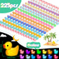 DWWPOO 225 Pcs Luminous Mini Resin Ducks - Multicolor Tiny Glow in The Dark Ornaments for Garden, Dollhouse, Aquarium, DIY Crafts