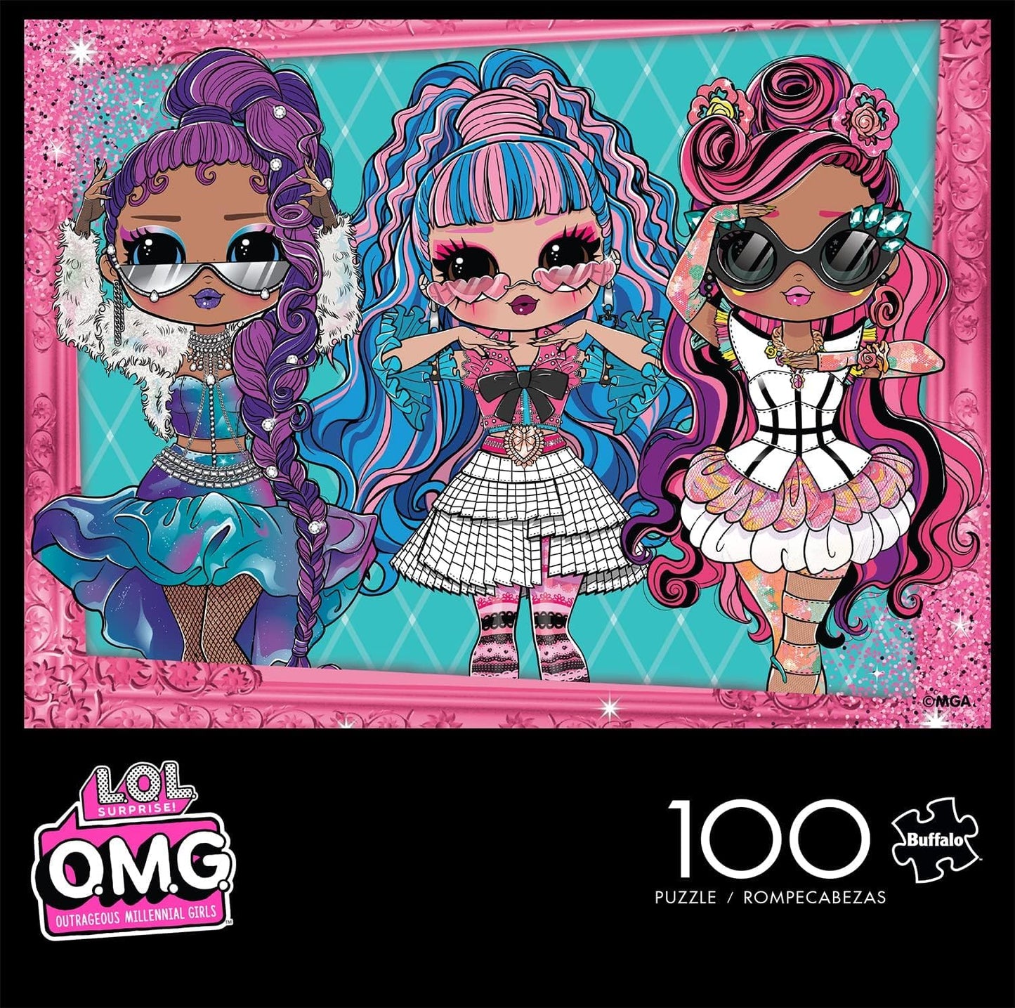 Buffalo Games - LOL - Three Queens - 100 Piece Jigsaw Puzzle for Families Challenging Puzzle Perfect for Game Nights - Finished