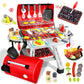 Sumfox 41Pcs Toy Grill Kids Grill Playset with Sound & Light for Toddlers - Kids BBQ Grill Playset for Indoor and Outdoor Kitche