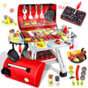 Sumfox 41Pcs Toy Grill Kids Grill Playset with Sound & Light for Toddlers - Kids BBQ Grill Playset for Indoor and Outdoor Kitche