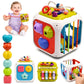 Kidsmate Montessori 7In1 Activity Cube For Babies 1218 Months | Sensory Busy Cube Toy For Toddlers | Shape Sorter Learning To