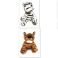 Playscene Suede Jungle/Zoo Animals, Assorted Suede Plush Jungle Animals (12 Piece Set)