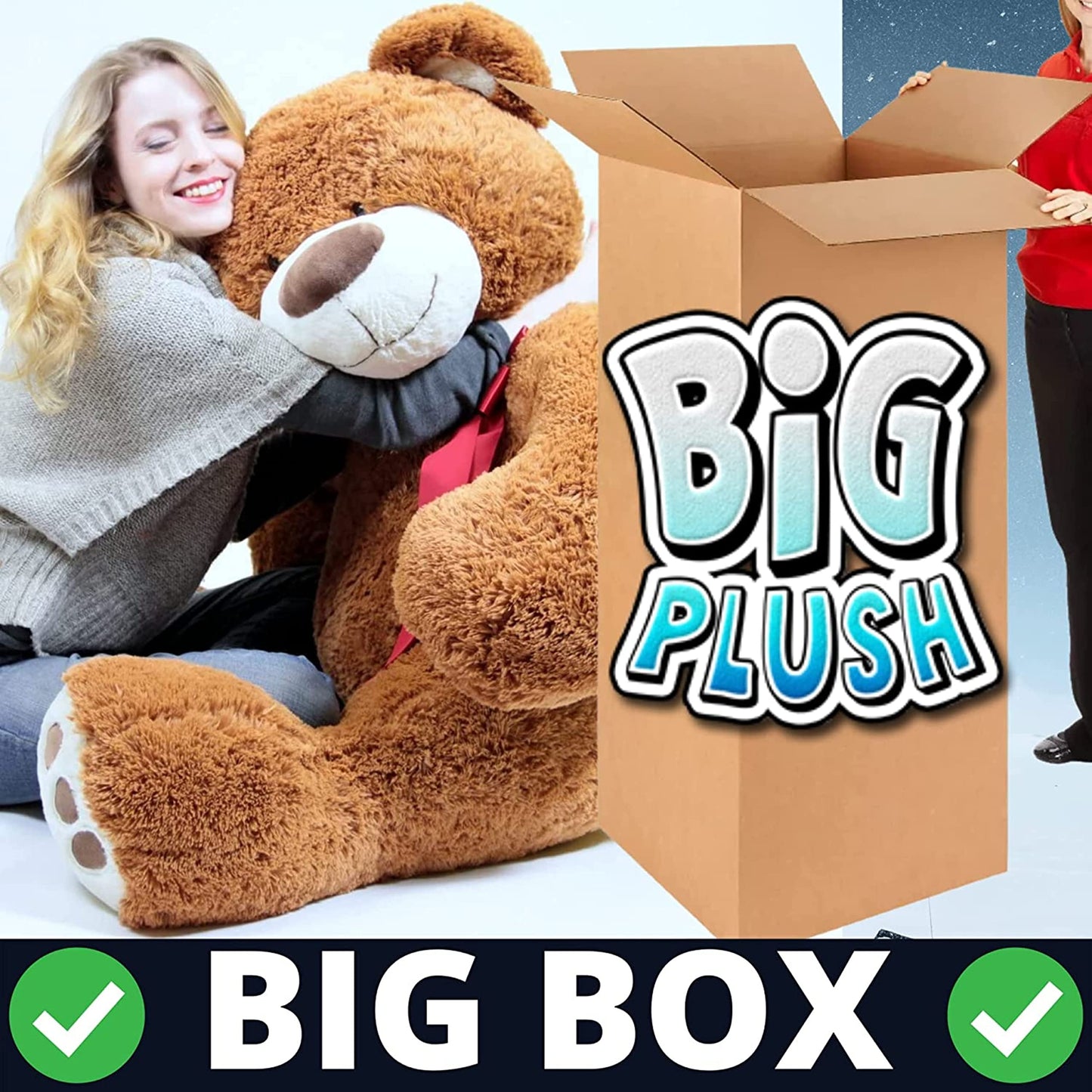 Big Plush Giant Teddy Bear - 5-Foot Huge Soft Plush Toy in Brown - Model 63855213