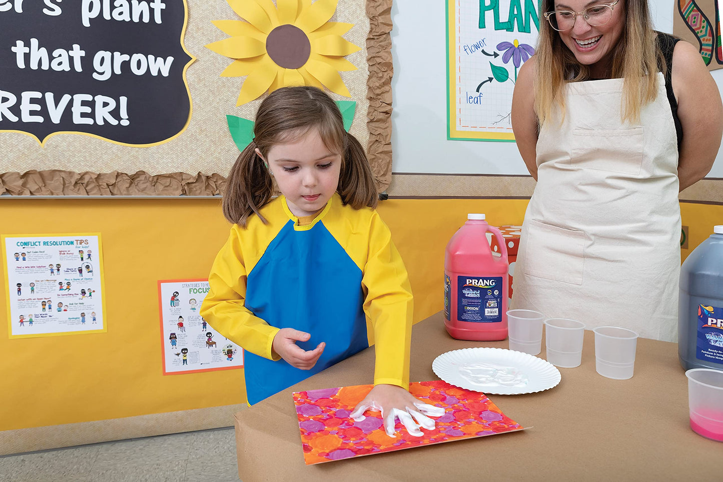 PRANG Ready-to-Use Washable Tempera Paint, 1 Gallon Bottle, Yellow (10603)