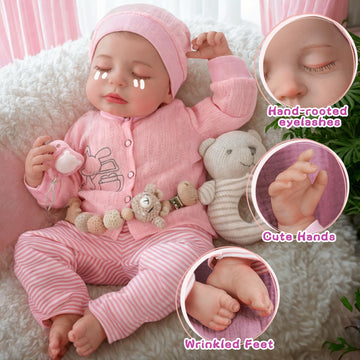 Babeside Realistic Baby Doll With Heartbeat Loulou, 20 Inch Handmade Reborn Baby Dolls Girl With Crying And Babbling Voice, Real Baby Dolls That Look Real For Girls Boys Kids Age 3+