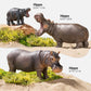 Safari Hippo Animals Toys  4PCS Plastic Wild Animals Family Figures Toy for Kids Ages 3-5 Includes Hippopotamus and Cubs  Cake Toppers Birthday Gift Party Favors for Boys Girls