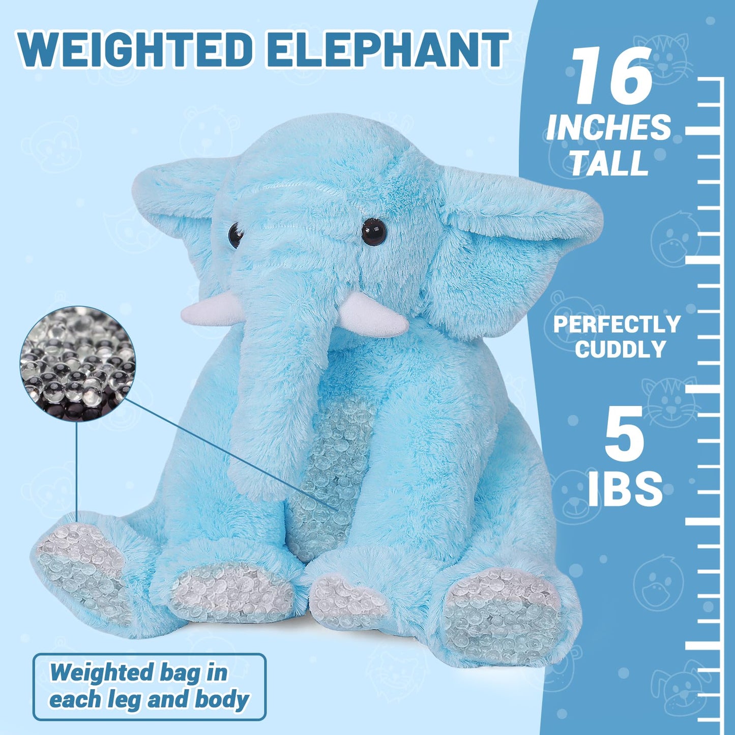 JellyMallow Plush Dog Pillow, 24" Brown Weighted Stuffed Animal, 5 lbs, Cute Gift for Kids & Adults