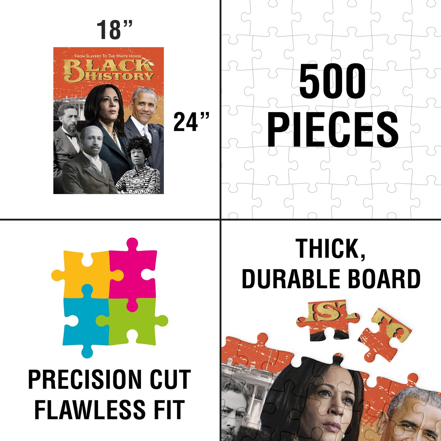 African American Expressions - Black History 500-Piece Puzzle – African American Jigsaw Puzzle For Adults | Cultural Heritage & Reflection